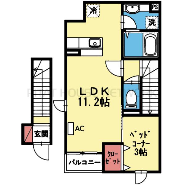 玄関は1階にあります