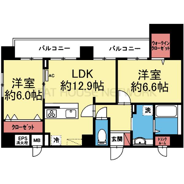 収納豊富な2LDK