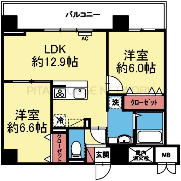 収納豊富な2LDK