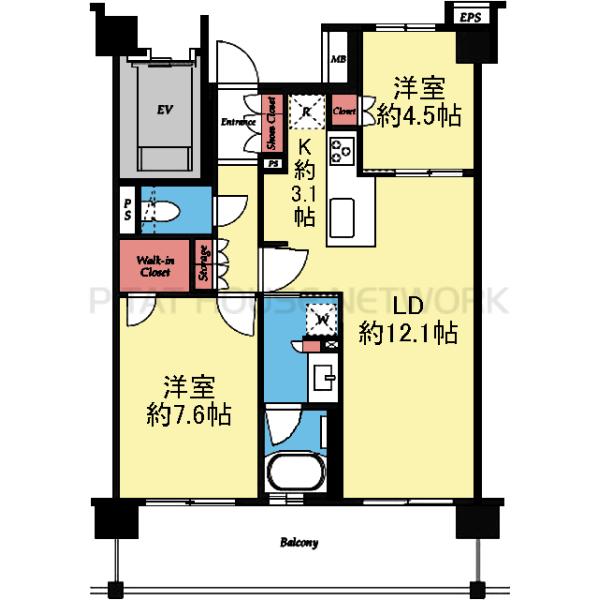 全室洋室の2LDK