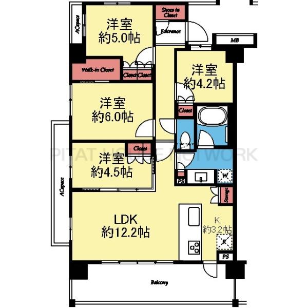 全室洋室の4LDK