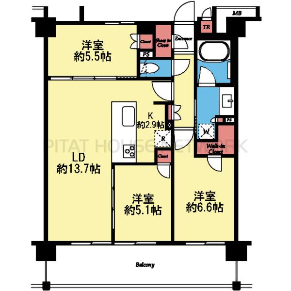 SIC＆WIC付き3LDK