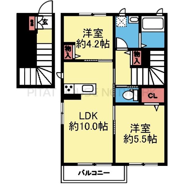 最上階三方角部屋