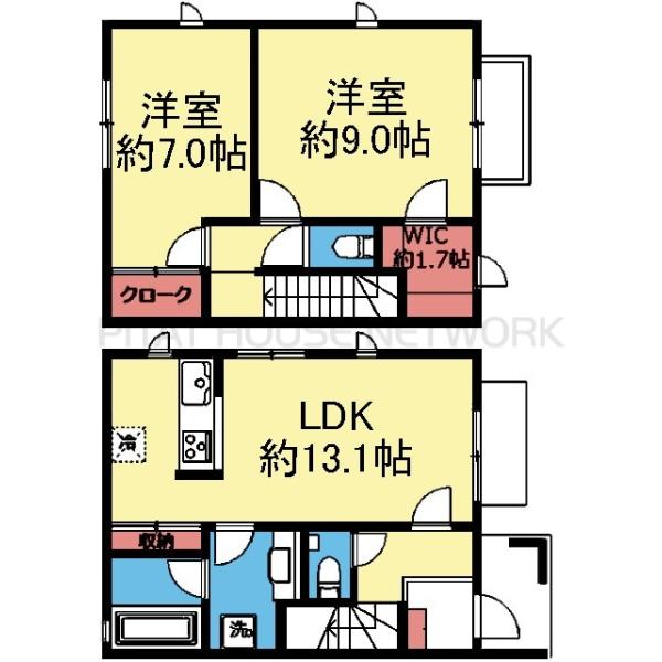2室とも7帖以上の洋室