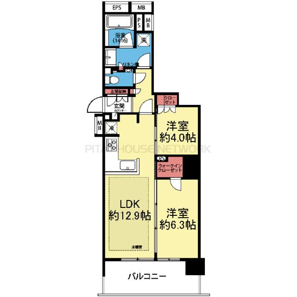 南東向きの角部屋です