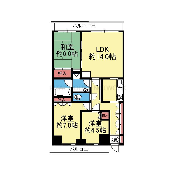 南東向き3LDK