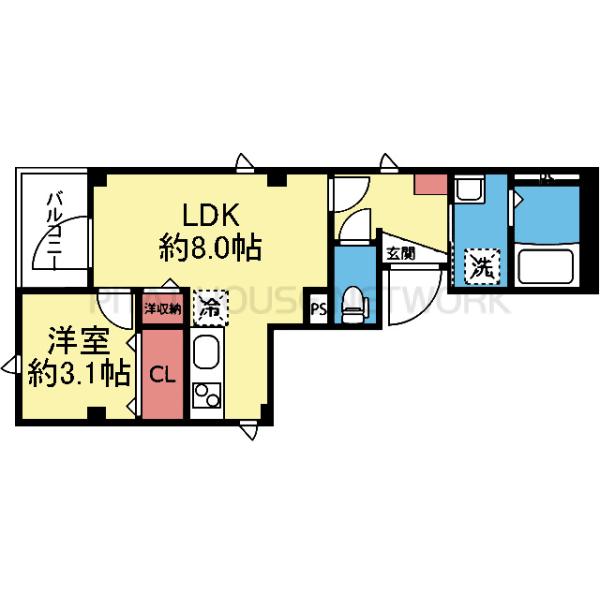 1フロア1住戸の1LDK