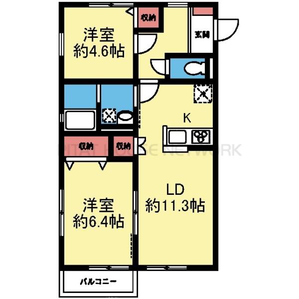 南東向き三方角部屋