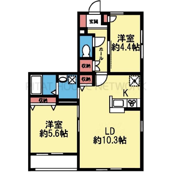 2室とも洋室の2LDK