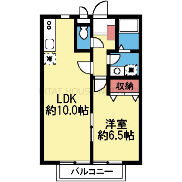 南東向き1LDK