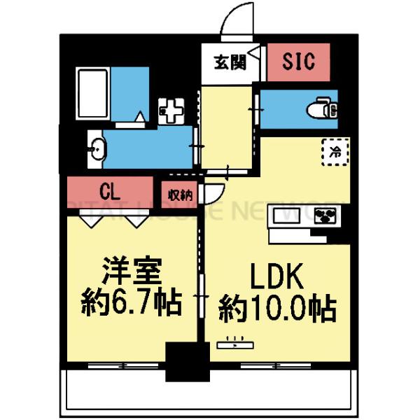 南向きの1LDK＋SIC