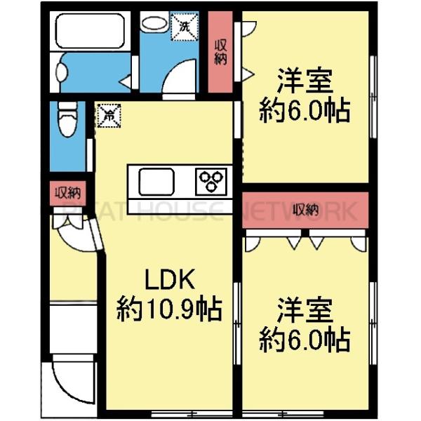 南向き角部屋の2LDK