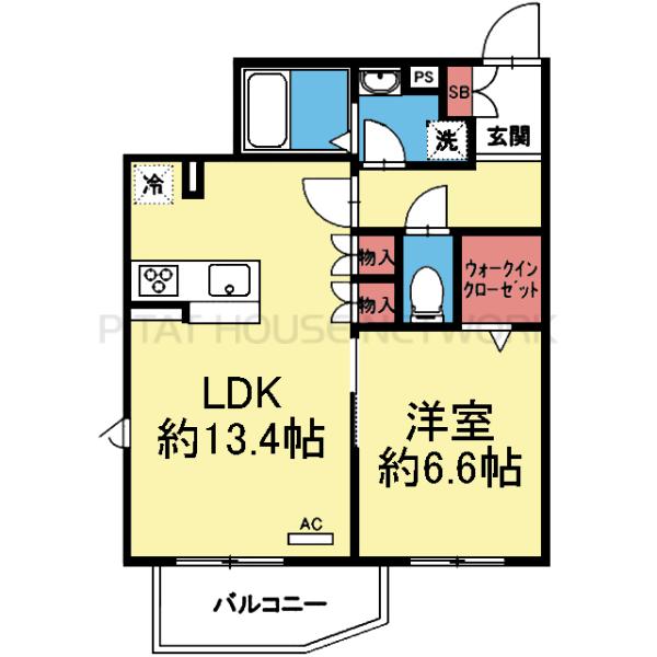 南向きの1LDK