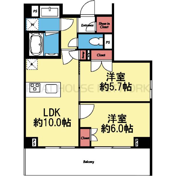 収納豊富な2LDK