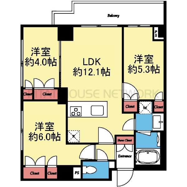 収納豊富な3LDK