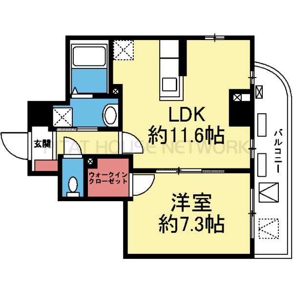 東向き北側角部屋
