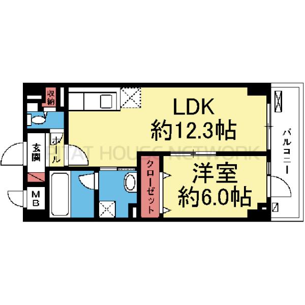 南東向き1LDK