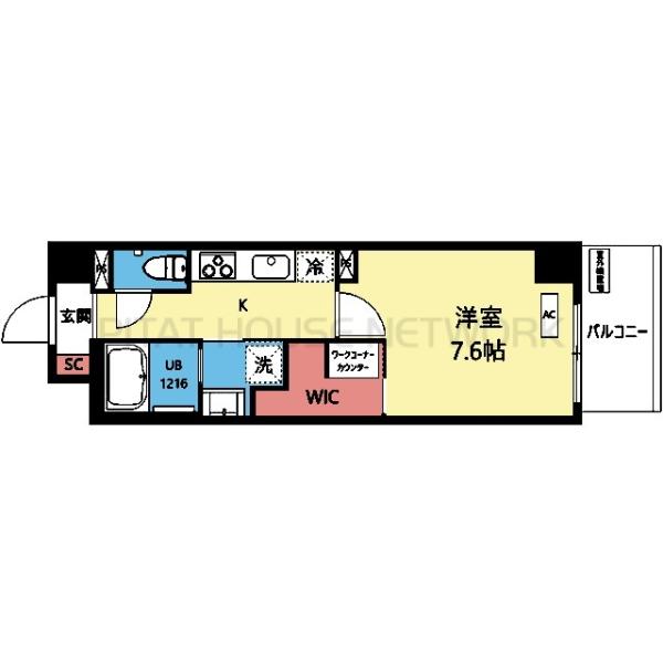 WIC内にワークコーナー付き