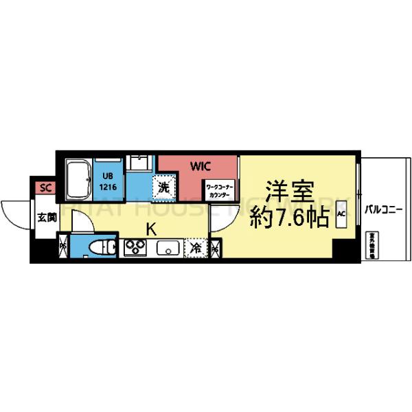 WIC内にワークコーナー付き