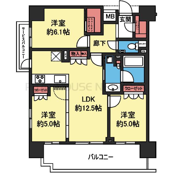 全室洋室の3LDK