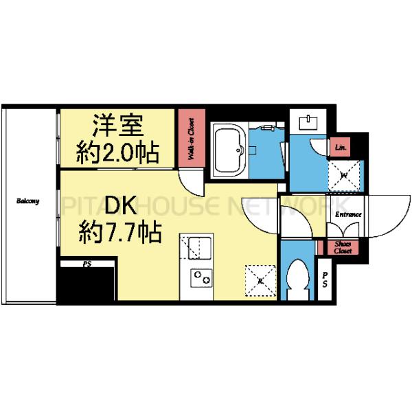 収納豊富な1DK