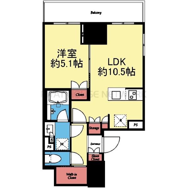収納豊富な1LDK