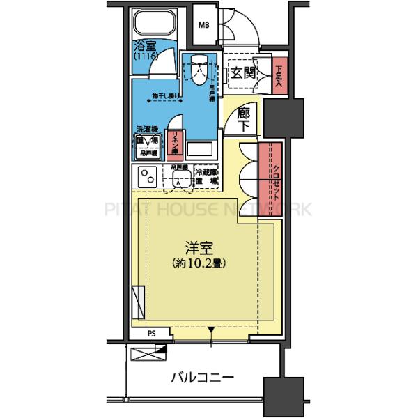 床暖房付き1R