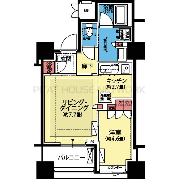 床暖房付き1LDK