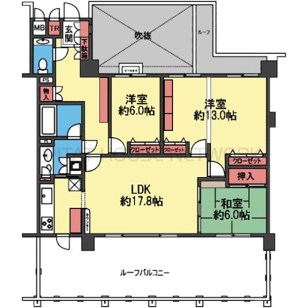 ルーフバルコニー付き3LDK