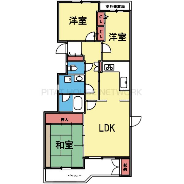 西向き南側角部屋の3LDK