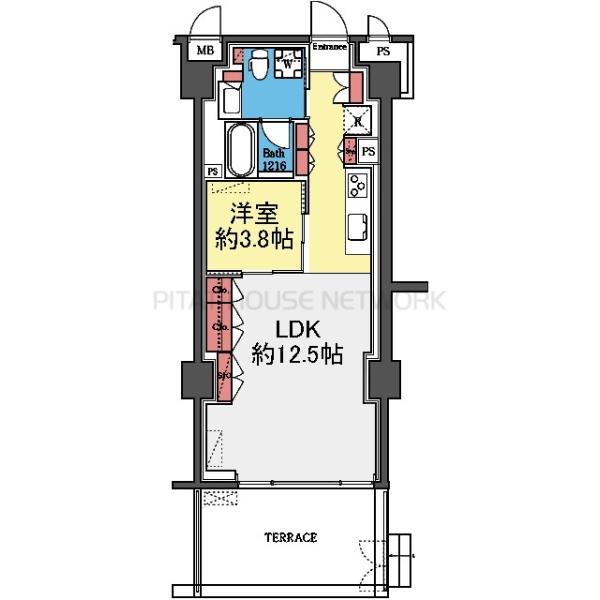 テラス付き1LDK