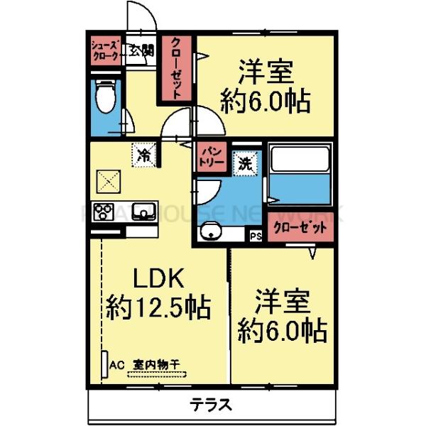 収納豊富な2LDK