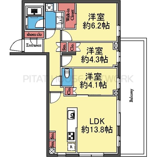 全室洋室の3LDK