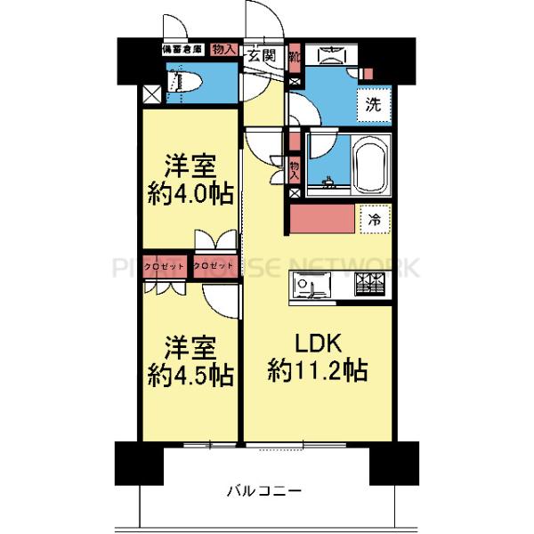 2室とも洋室の2LDK