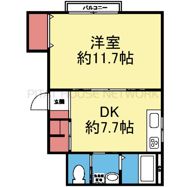 収納豊富な1DK