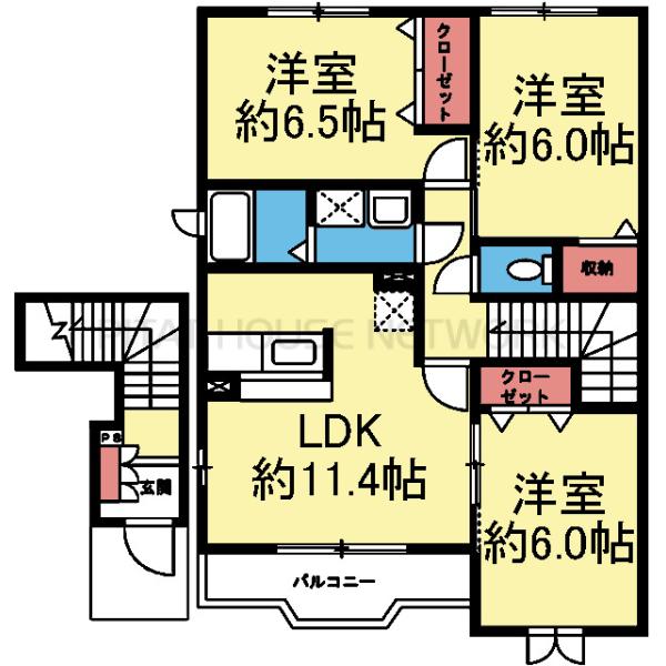 玄関は1階にあります