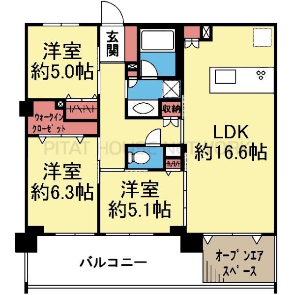 全室洋室の3LDK