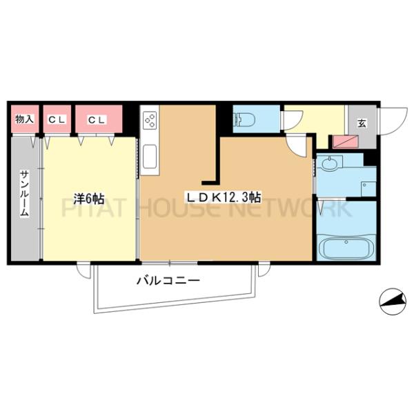豊中市若竹町アパート 間取り図写真 間取図(平面図)