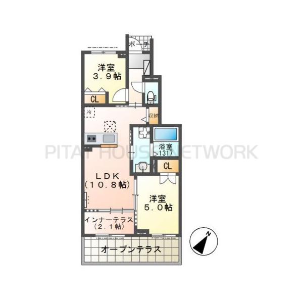 南向き１階のお部屋です