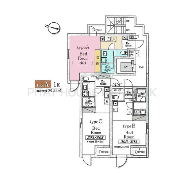 typeAの301のお部屋です