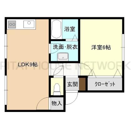 ビバライフ下条A棟 間取り図写真 1LDK