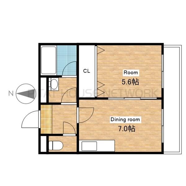 2部屋、南向きです