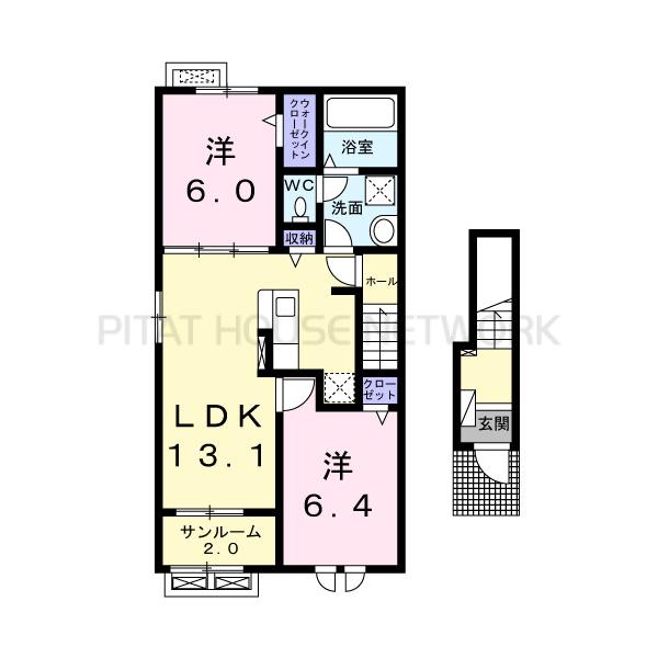 スワンプ　マンションＢ 間取り図写真