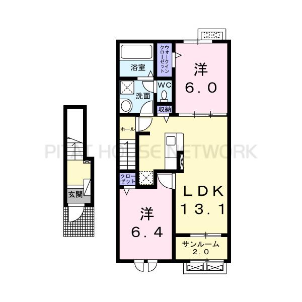 ヴィラ　ハナブサ２番館 間取り図写真