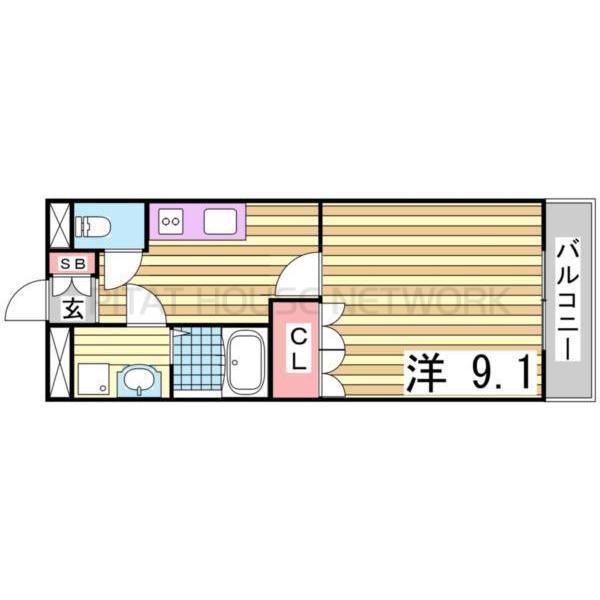 神戸市北区有野町有野アパート 間取り図写真 間取図(平面図)
